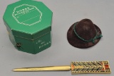 Miniature Dobbs 5th Avenue Sample Hat Box & Felt Hat;     Frank Lloyd Wrigh