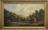 Carl C. Bremer Oil On Canvas - Scenic W/ Old Mill, Dated 1880, Frame Has Mi