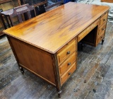 Nice Vintage Walnut Desk - Bought At Peterson's Antiques In Overland Park K