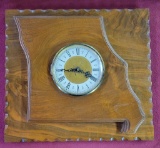 Vintage Walnut Wall Clock - In The Shape Of The State Of Missouri - 13