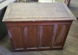 Early Vintage Wooden Box W/ Lift Top - 37