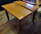 Victorian Eastlake Style Oak Table W/ Leaf - 42