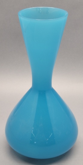 Vintage Mid-Century Hand Bowl Opaline 10½" Vase - Ferro Italy, From Murano