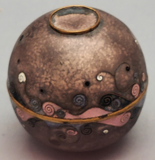 Very Nice Contemporary 3" Brass & Cloisonne Box