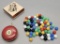 Vintage Wooden Yoyo;     Akro Agate Chinese Checkers Marbles