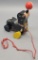 Vintage Fisher-Price Wooden Seal Pull Toy - Works