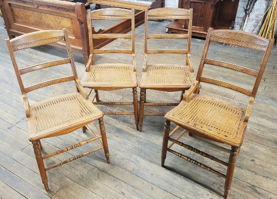 Set Of 4 Victorian Eastlake Chairs - 1 Has Loss, 34" - LOCAL PICKUP OR BUYE