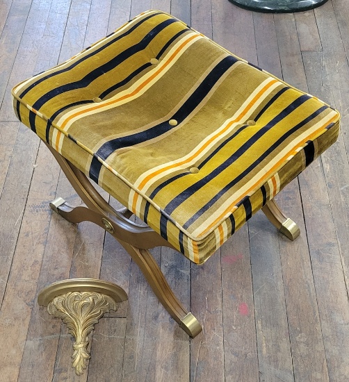 Vintage Roman Style Bench - Charlotte Chair Co., 24"x19"x18";     Vintage 1