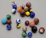 Lot Of 25 Vintage 1950s-60s Marbles