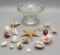 Vintage Pressed Glass Bowl W/ Shells - 6½