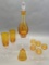 Vintage Bohemian Yellow Cut To Clear Glass 12½
