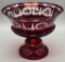Vintage Bohemian Ruby Cut To Clear Glass 9½