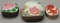 3 1900s Porcelain & Brass Shard Boxes - Ching Dynasty Etc., Largest Is 6