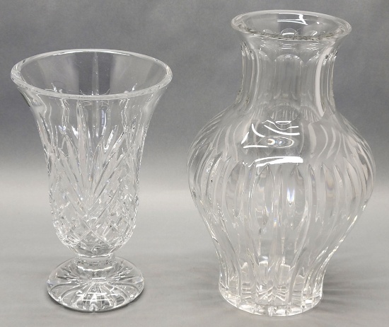 2 Cut Crystal Vases - Marquis By Waterford, 10" & 12"