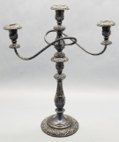 Vintage Tall 3-cup Silverplated Candelabra - 15