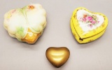 3 Vintage Heart-Shaped Boxes - Largest Is 5