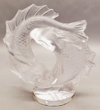 Large Lalique Art Glass Double Fish Group - Duex Poissons, 10