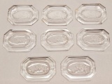 Set Of 8 Vintage Cameo Glass Ashtrays