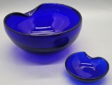 2-piece Tiffany & Co. Cobalt Blue Glass Bowl Set - 11