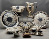 Large Estate Lot - 13 Pieces Includes: Silverplated Serving Pieces, Small P