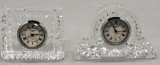 2 Small Waterford Cut Crystal Clocks