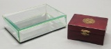 Vintage Beveled Glass Box W/ Lid - 7½