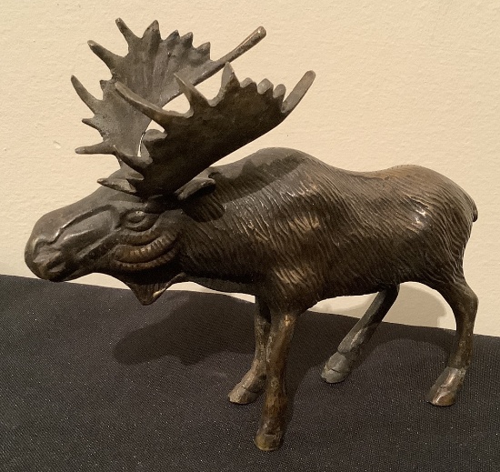 Small Vintage Bronze Moose - 6"x6"