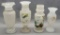4 Old Bristol Glass Vases  - Hand Painted & Enameled, Tallest Is 10½