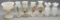 7 Old Bristol Glass Vases  - Hand Painted & Enameled;     Compote