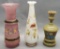 2 Hand Painted & Enameled Victorian Vases - Tallest Is 11