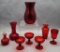 8 Pieces Old Ruby & Red Glass