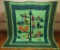 Large Vintage Hand Made Appliqued Folk Art Quilt - Signed Regina 1971, 96