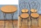 Wonderful Vintage 1920s 5-piece Iron & Oak Ice Cream Parlor Set - Chairs W/