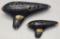 2 Vintage Guido Bondi Ocarina Sweet Potato Flute - Black & Gold, Some Loss,