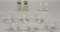 2 Pairs Cut Glass Salt & Pepper Shakers W/ 6 Matching Stemmed Salt Dips