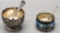 2 Vintage Salts - 1 Is Enameled W/ Glass Insert 1 Is Shaped Like A Silver P