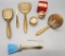 Estate Lot Vintage Dresser Items - 8 Pieces Include: Mirrors, Brushes Etc