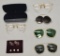 Vintage Glasses;     Vintage Abalone Cuff Link & Stud Set