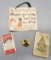 Estate Lot - 3 Misc. Drawer Items, Roy Rogers Pinback