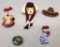 5 Vintage Whimsical Pins - 1940s-60s