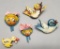 5 Vintage Wooden Pins - 1940s-50s