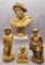 4 Cast Busts - Have Been Repainted In Gold, Tallest Is 17