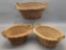 Set Of 3 Vintage Stacking Baskets - Largest Is 13
