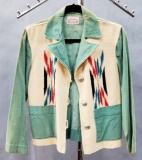 Vintage 1950s Chimayo Blanket Jacket - By Ganscraft, Needs Cleaning, Smalle