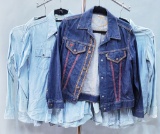 3 Vintage 1960s-70s Ladies' Levi's Shirts & Levi's Large Jacket - Needs A G