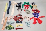 17 Vintage Ladies' Bow Ties;     3 Garter Belts;      8 Vintage Long Ladies