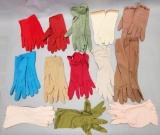 13 Pairs Vintage Ladies' Gloves