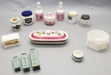 Estate Lot - 14 Pieces Includes: Misc. Cold Cream Jars, Toiletries, Etc