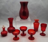 8 Pieces Old Ruby & Red Glass