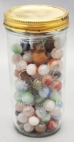 Old Jar Full Of Vintage Marbles